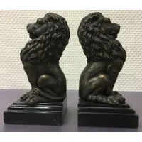 Casa Padrino Luxus Buchstützen 2er Set Bronze Löwen 9