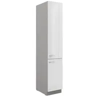 Küchen-Preisbombe Hochschrank 40 cm Weiß Hochglanz + Grau 40