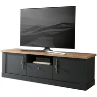 Furn.design TV-Lowboard in grau und Wotan Eiche Landhaus TV