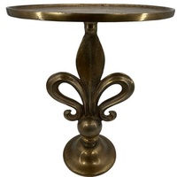 Casa Padrino Barock Beistelltisch Lilie Antik Gold Ø 51