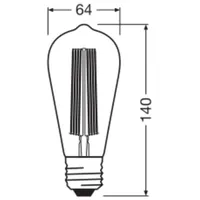 Osram Vintage 1906 Edison, grau, E27, 11 W, 818,