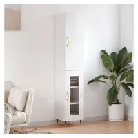 VidaXL Highboard Hochglanz-Weiß 34,5x34x180 cm Holzwerkstoff