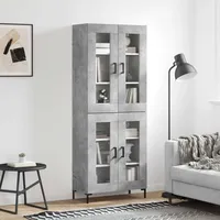 VidaXL Highboard Betongrau 69,5x34x180 cm Holzwerkstoff