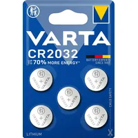 Varta Batterien Knopfzellen CR2032, 5 Stück, Power on Demand,