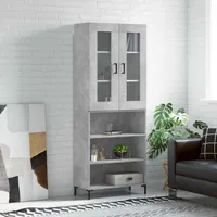 VidaXL Highboard Betongrau 69,5x34x180 cm Holzwerkstoff