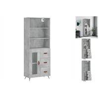 VidaXL Highboard Betongrau 69,5x34x180 cm Holzwerkstoff