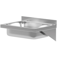 HENDI Waschbecken, Wandmontage, Ausgussbecken, Innenabmessungen: 350x250x(H)100mm, Abfluss: ø52mm, Öffnung