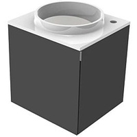 EMCO Asis Mineralguss Waschtisch 958227510 schwarz, Griff rechts, mit