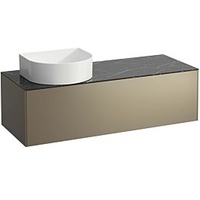 Laufen Sonar Schubladenelement/Sideboard H4054220341421, 117,5x34x45,5cm, Ausschnitt links, Titan/Nero Marquina