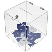 HMF 46917 Acryl Spendenbox mit Schloss, 25 x 25
