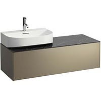 Laufen Sonar Schubladenelement/Sideboard H4054520341421, 117,5x34x45,5cm, Ausschnitt links Titan/Nero Marquina