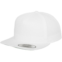 Flexfit Classic 5 Panel Snapback Cap white one Size