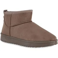 VAN HILL Damen Winter Boots Flach Profilsohle Schuhe 213481