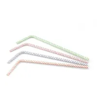 Mank Trinkhalm aus Papier FSC®, farblich sortiert, Streifen, flexibel,
