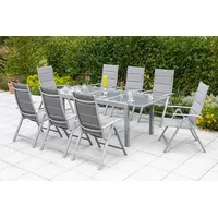 Merxx Taviano Set 9-tlg. 8 Klappsessel Gartentisch Ausziehbar 180