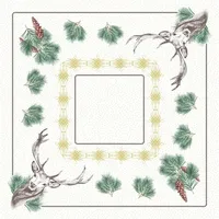 Mank - Weihnachten Tannenzweige Tannenzapfen Hirsche