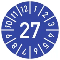 Dreifke Dreifke® Prüfplakette Jahr 27 mit Monaten, blau, Folie,