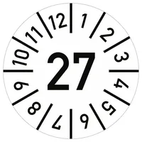 Dreifke Dreifke® Prüfplakette Jahr 27 mit Monaten, weiß, Folie,