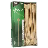 Papstar Getränke-Quirle Bambus 18 cm Beige