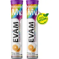 Eväm Multivitamin Brausetabletten Geschmack Orange 2x 20 Stück Nahrungsergänzungsmittel