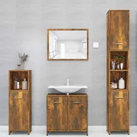 VidaXL Badezimmerschrank Räuchereiche 30x30x183,5 cm Holzwerkstoff