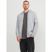 Jack & Jones PlusSize Bradley Reißverschlusspullover Light Grey Melange