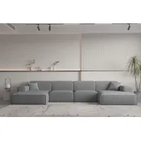 Fun Möbel Wohnlandschaft U-Form CELES PREMIUM in Stoff Ascot