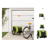 VidaXL Fahrradanhänger Hunde Grün und Schwarz Oxford-Gewebe & Eisen