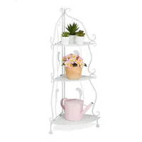 Relaxdays Eckregal Metall, 3 Ablagen, HBT: 82,5 x 30