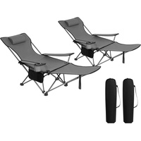 Woltu 2er Set Campingstuhl klappbarer, Klappstuhl Liegestuhl für Outdoor,