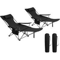 Woltu Campingstuhl (2 St), klappbar für Outdoor mit Armlehnen