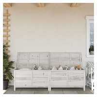 VidaXL Gartentruhe Weiß 198,5x50x56,5 cm Massivholz Tanne
