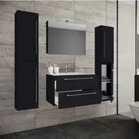 VCM Badmöbel-Set Badinos 5-tlg. Schwarz