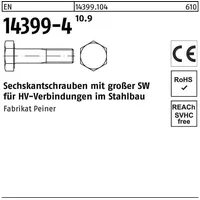 Peiner EN 14399-4 Sechskant-Schaftschraube M12x50 Stahl 10.9 blank