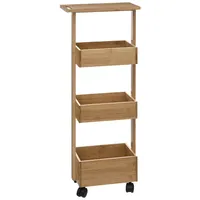 Five 5five - beistelltisch mit 4 Ebenen auf bambusrollen