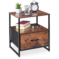 Relaxdays Nachttisch Industrial 50 x 45 x 40 cm