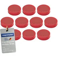 Magnetoplan Ergo-Magnete, medium, rot, Pack a 10 Stück