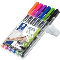Staedtler permanenter Universalstift Lumocolor, F permanent farbig sortiert VE=6