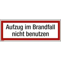 SOENNECKEN Hinweisschild Aufzug im Brandfall 297x105mm Folie