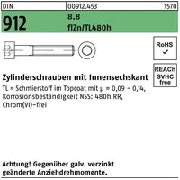 Industrial Quality Supplies DIN 912/ISO 4762 Zylinderkopf-Schaftschraube M8x25 Stahl