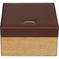 Windrose Wood Schmuckkoffer Leder 18 cm braun