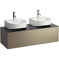 Laufen Sonar Schubladenelement/Sideboard H4054540341421, 117,5x34x45,5cm, Ausschnitt links/rechts, Titan/Nero Marquina