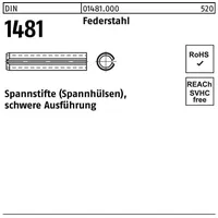 Industrial Quality Supplies DIN 1481/ISO 8752 Spannstifte Federstahl 10