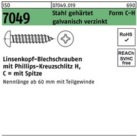Industrial Quality Supplies ISO 7049 Form C Linsenkopf-Blechschraube VG