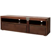 MASSIVMOEBEL24.DE Amsterdam TV-Lowboard 180x48x55 cm Braun Holz, Metall, Massivholz