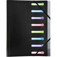 Exacompta 10x Ordnungsmappe PP 500μ Gummizug 3Klappen 8Fächer A4