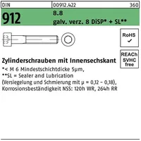 Hörger & Geßler DIN 912/ISO 4762 Zylinderkopf-Schaftschraube 8.8 M