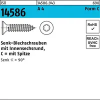 Industrial Quality Supplies DIN 7982/ISO 14586 Senkkopf-Blechschraube A 4