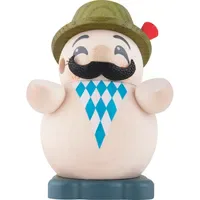 Seiffener Volkskunst Räuchermann Bayer 9 cm beige