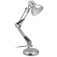 Relaxdays Schreibtischlampe Retro, verstellbare Gelenkarmlampe, E27-Fassung, schwenkbar, Büro Tischlampe